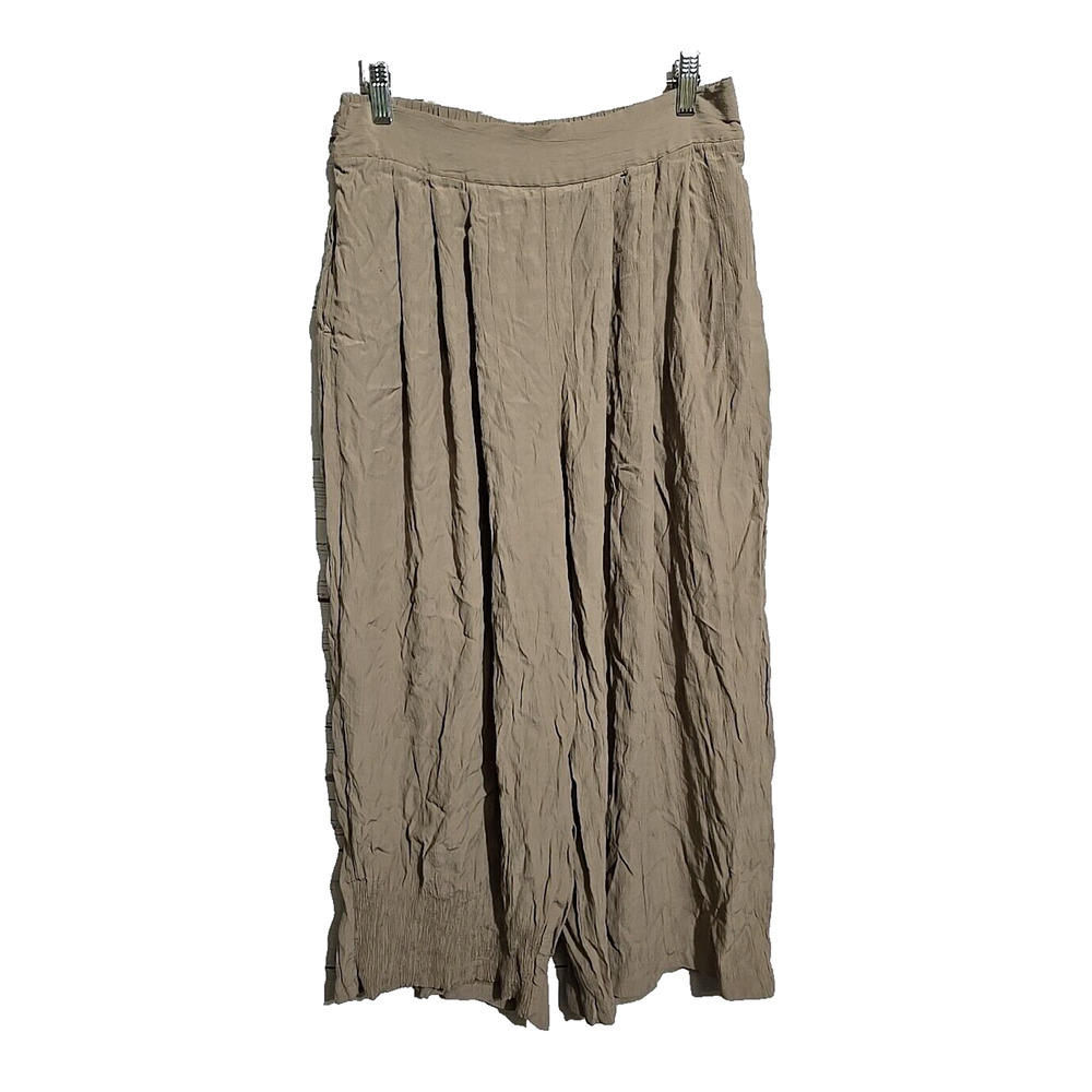 Kathryn Deene Tan Straight Leg High Rise Summer Cropped Pants Womans Size 18/20